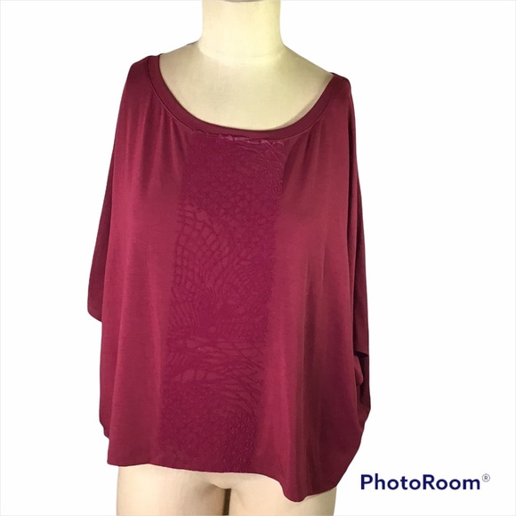 MPG  Maroon Embroidered Top ,L, EUC - Picture 1 of 3